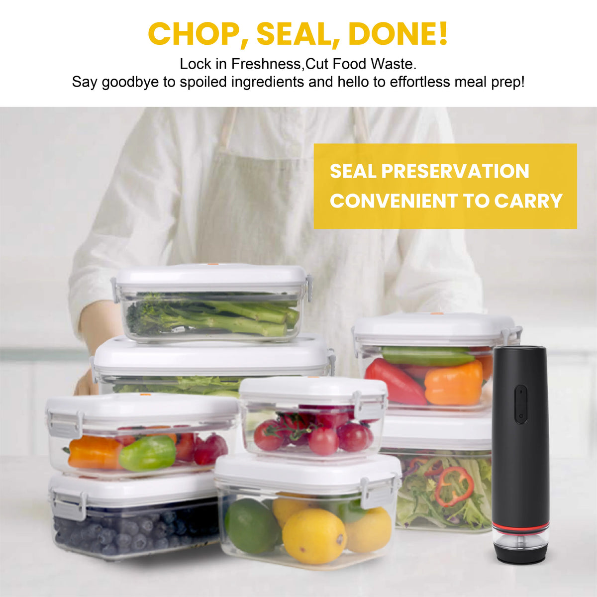 Vacuum Seal Food Storage Containers Leakproof BPA Free Organizer Set