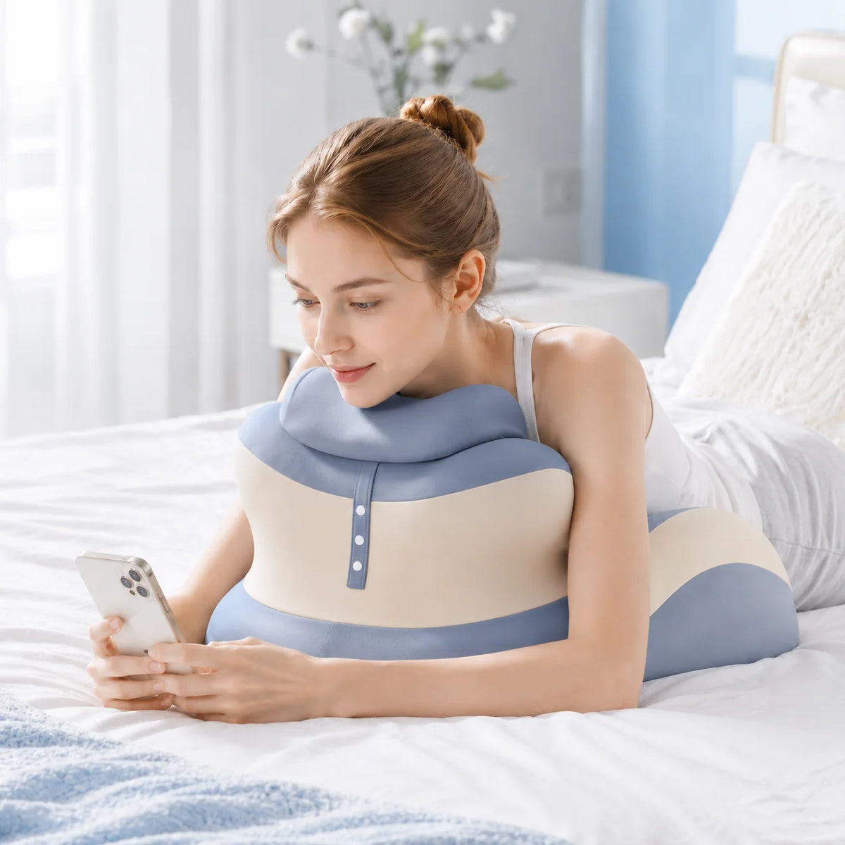 Multifunctional Memory Foam Reading Pillow With Removable Headrest For Bed
