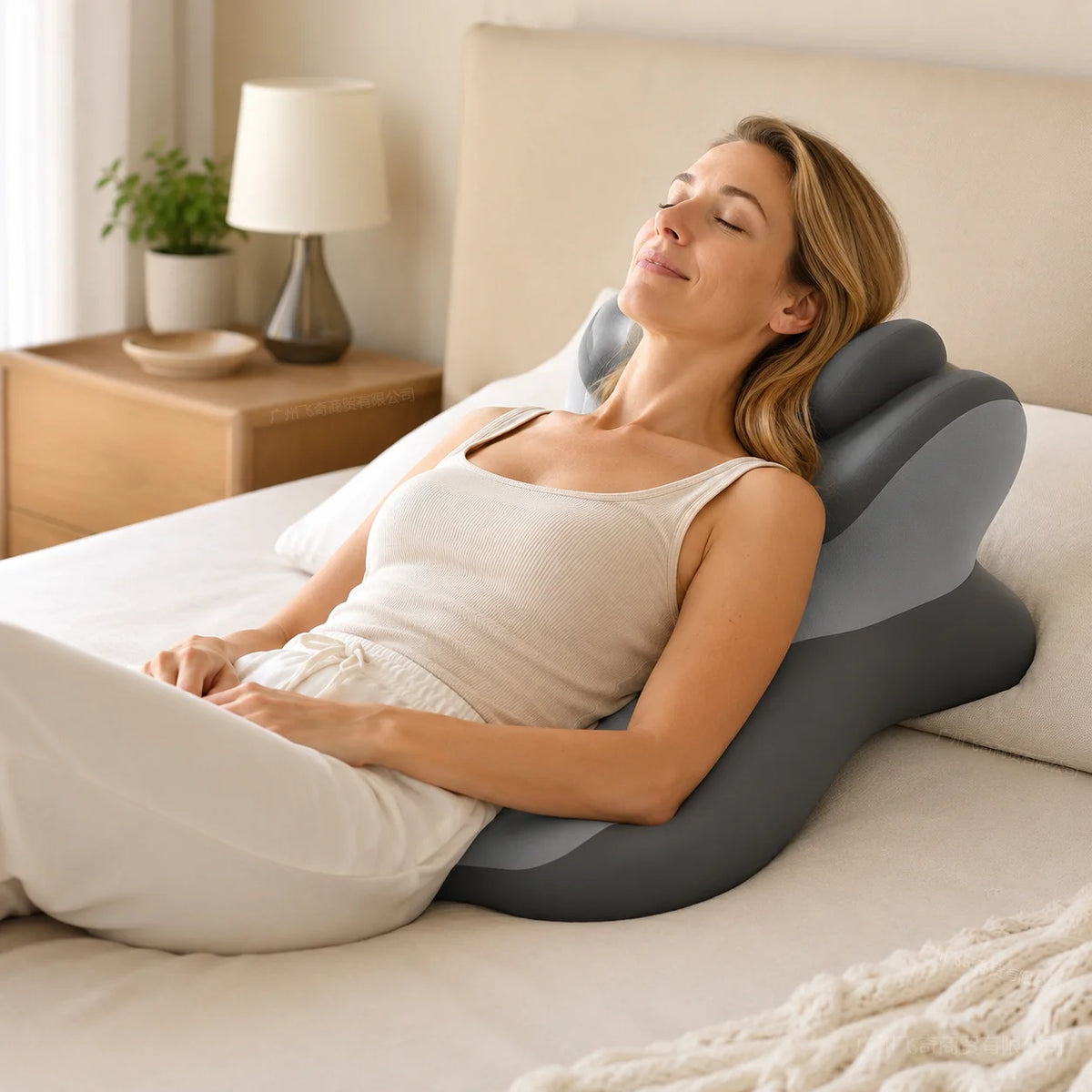 Multifunctional Memory Foam Reading Pillow With Removable Headrest For Bed