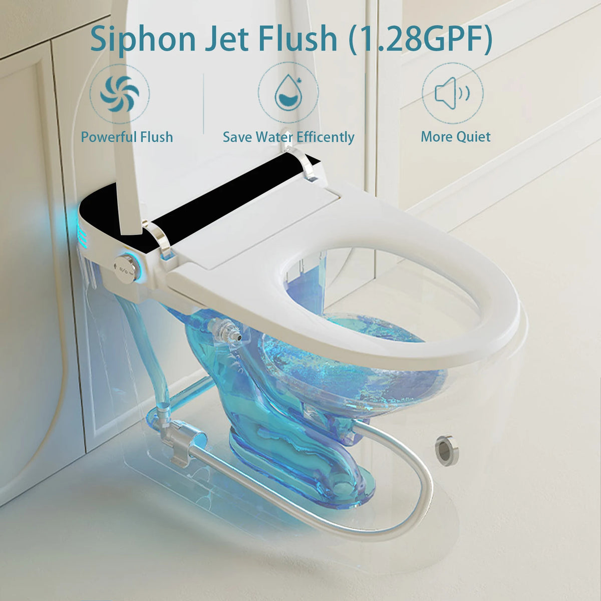 Smart Bidet Toilet With Heated Seat And Automatic Dual Flush