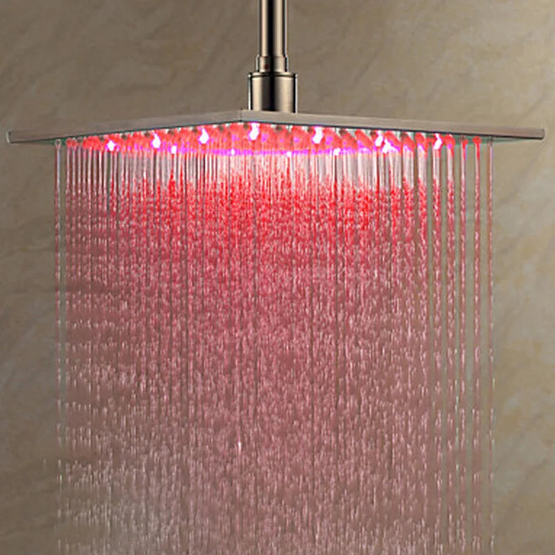 Rozin Brass LED Rainfall Shower Head With Wall Mount Design