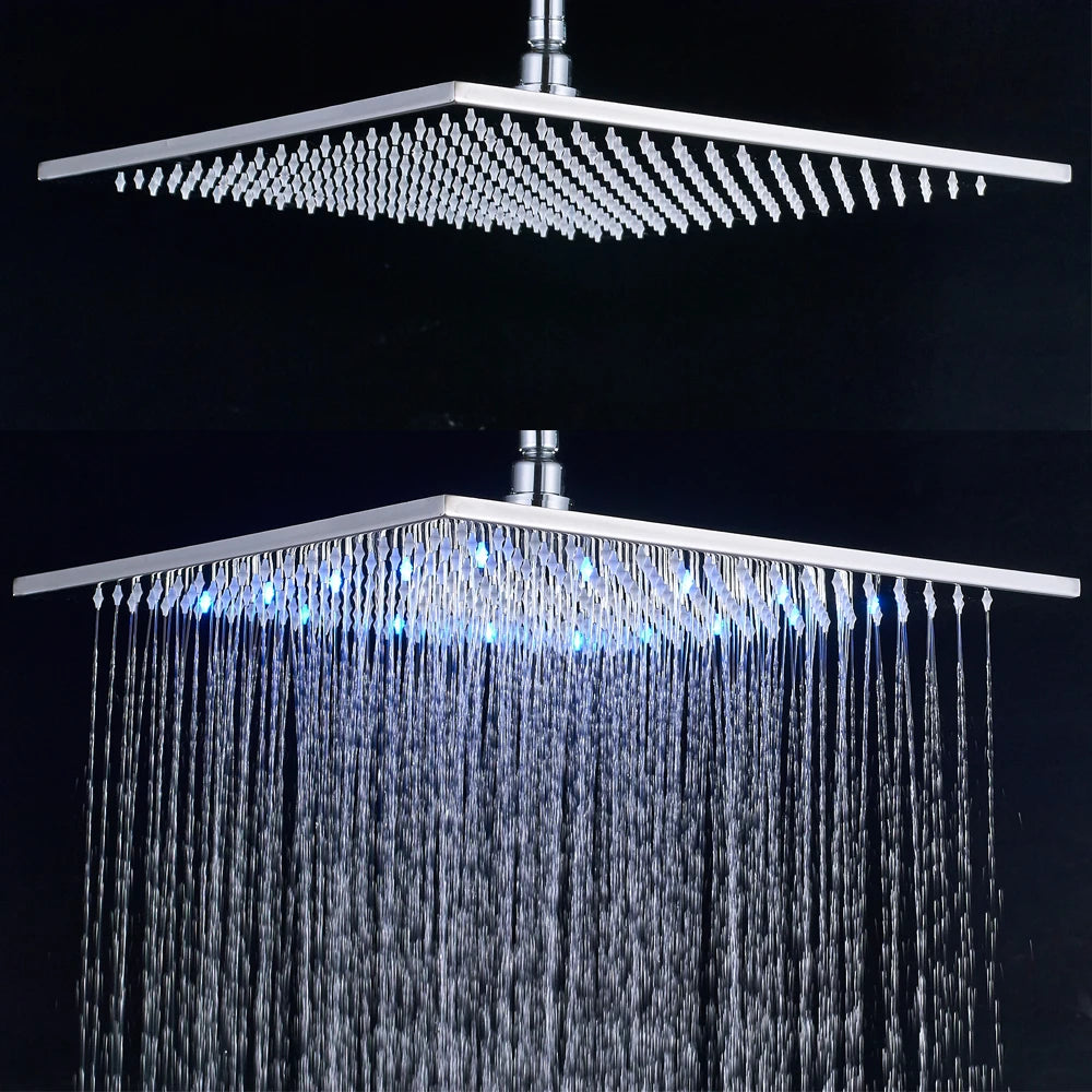 Rozin Brass LED Rainfall Shower Head With Wall Mount Design