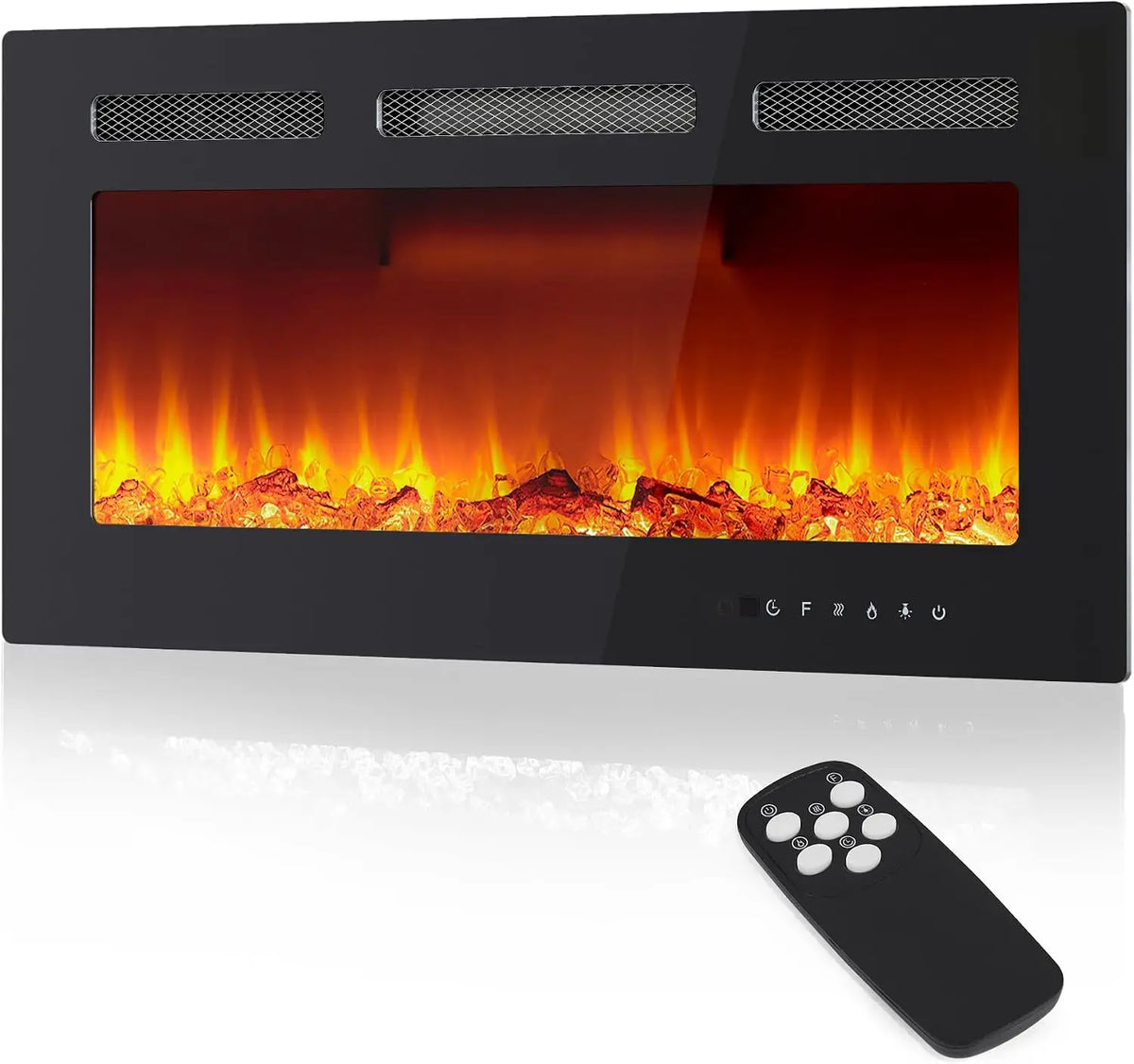 3D Electric Fireplace Heater With Mist Flame And Crackling Sound