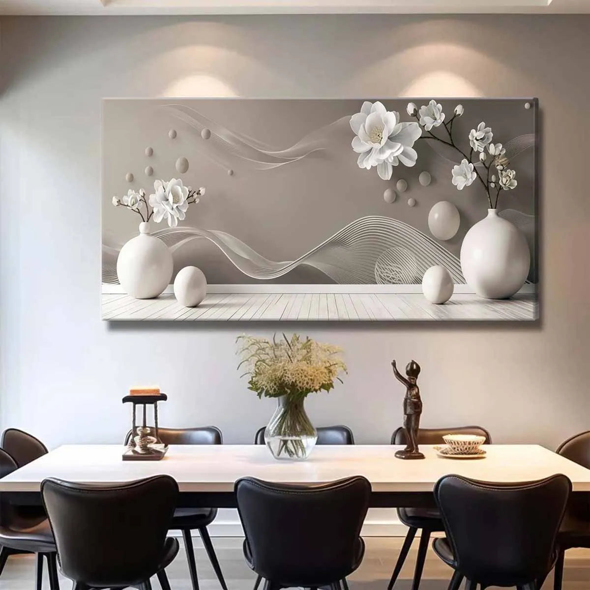 Abstract Magnolia Vase Canvas Wall Art Framed Gallery Wrapped Print