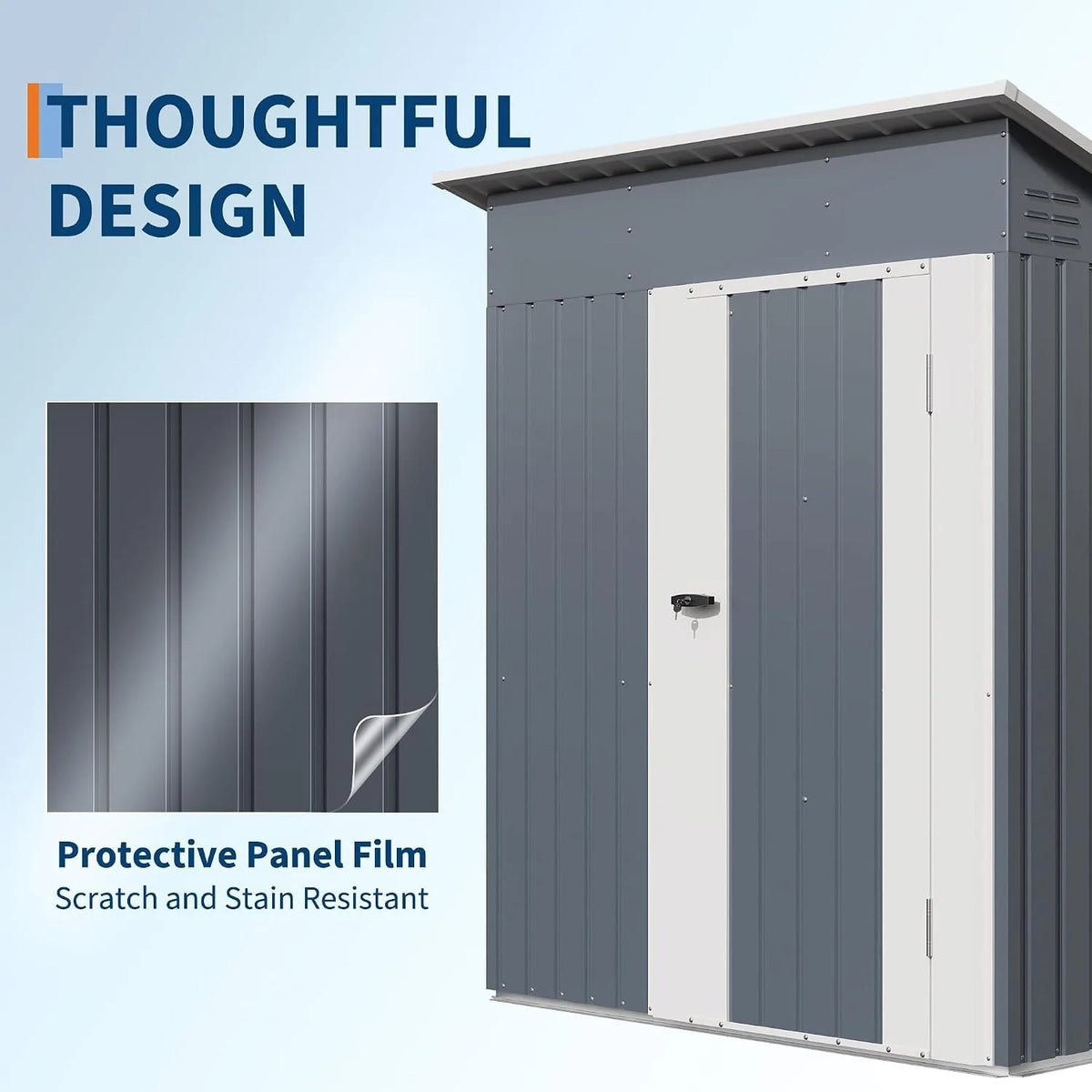 Metal Outdoor Storage Shed for Garden Tools and Patio Equipment