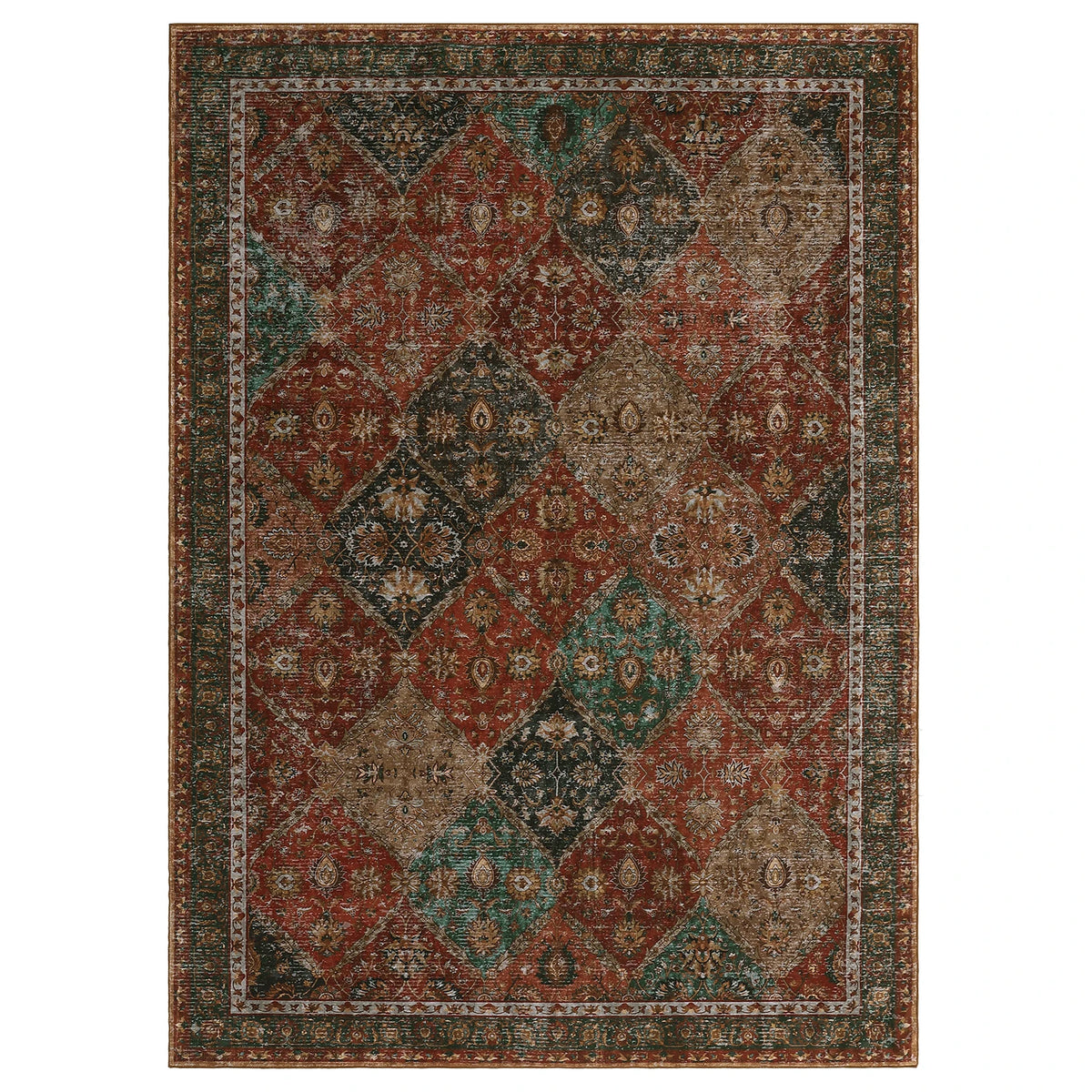 Machine Washable Moroccan Trellis Rug With Non Slip Water Resistance