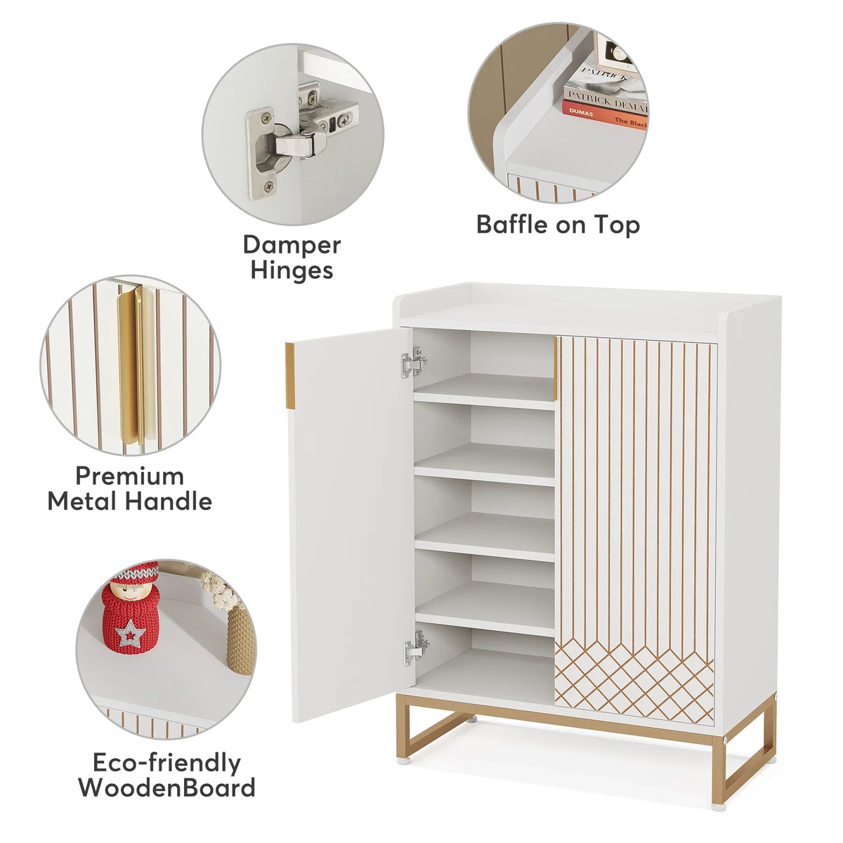 Tribesigns Shoe Storage Cabinet With Doors For Bedroom And Hallway