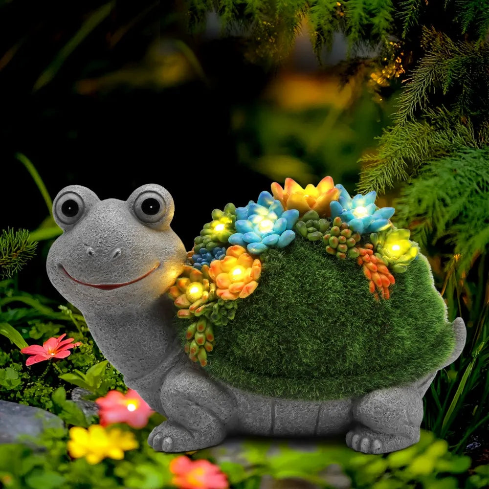 Solar Garden Turtle Statue Light For Outdoor Lawn Decor and Courtyards