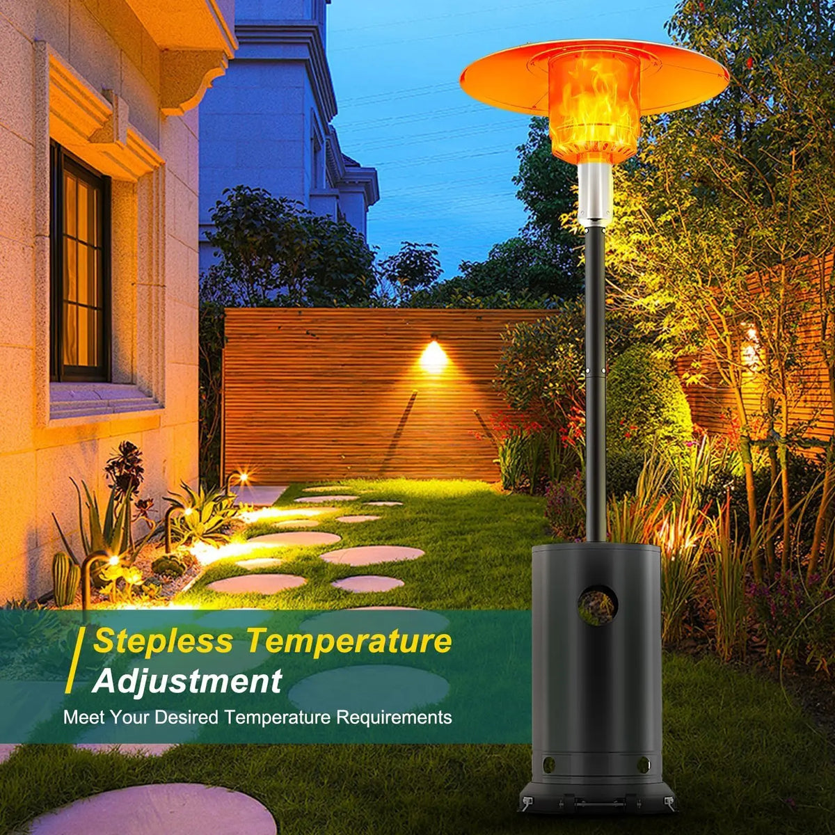 HiMISS Wind Resistant Propane Patio Heater With Triple Safety Protection