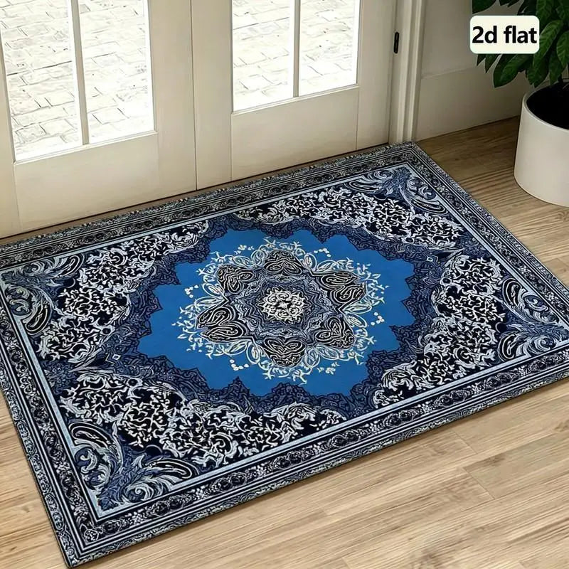 Traditional Oriental Medallion Pattern Area Rug for Living Room Decor