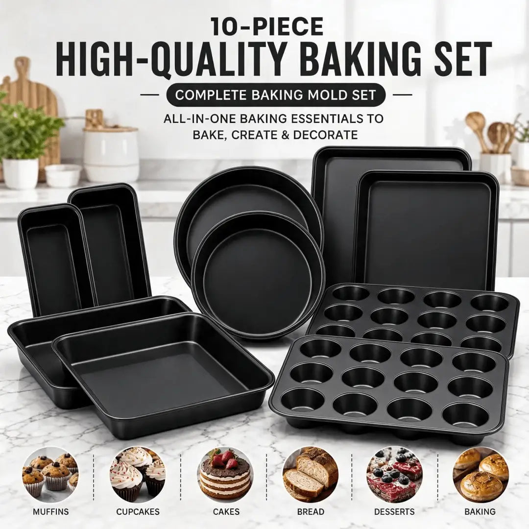 Carbon Steel Nonstick Bakeware Set with Cake Muffin Bread Pans