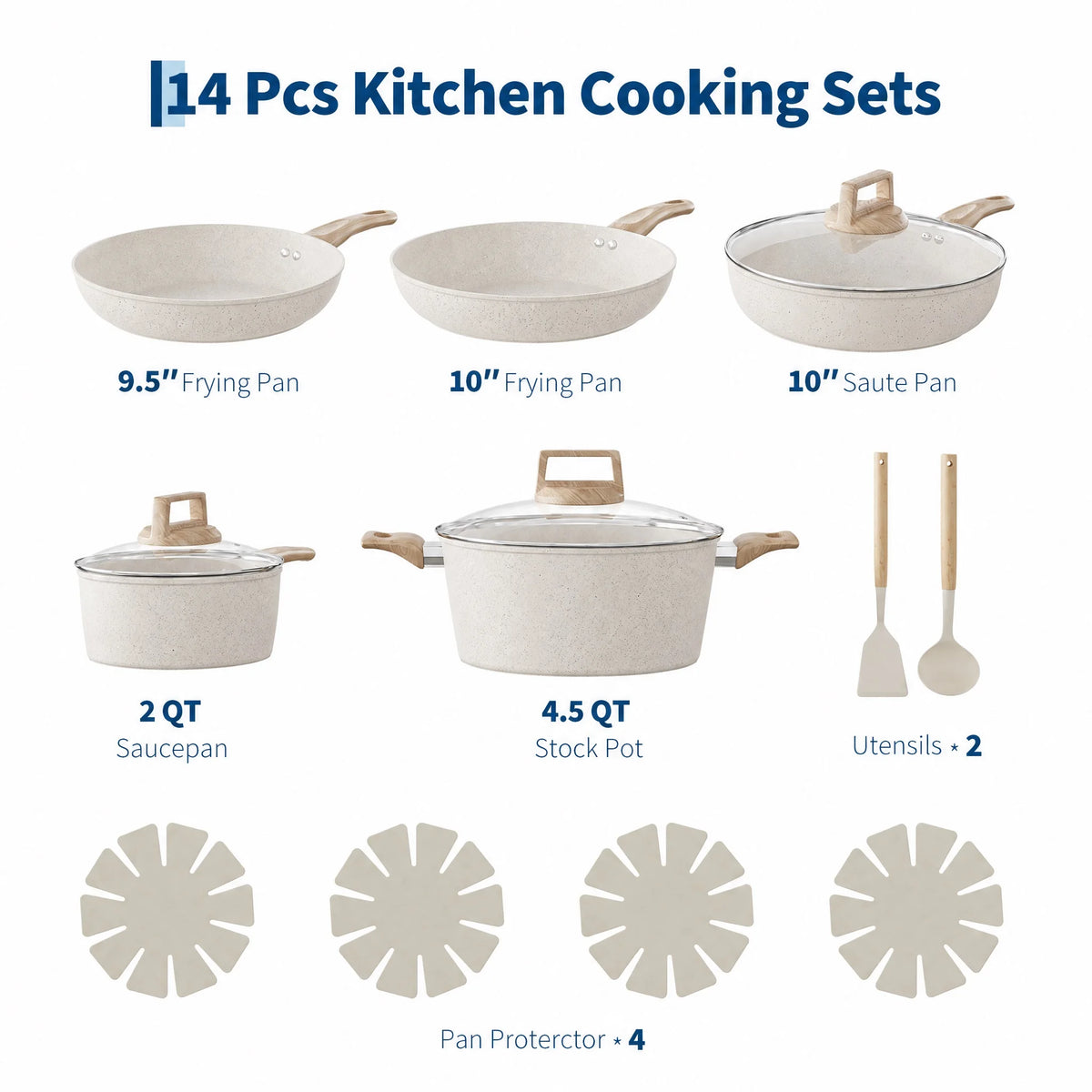 PFAS Free Ceramic Nonstick Cookware Set With Induction Compatibility