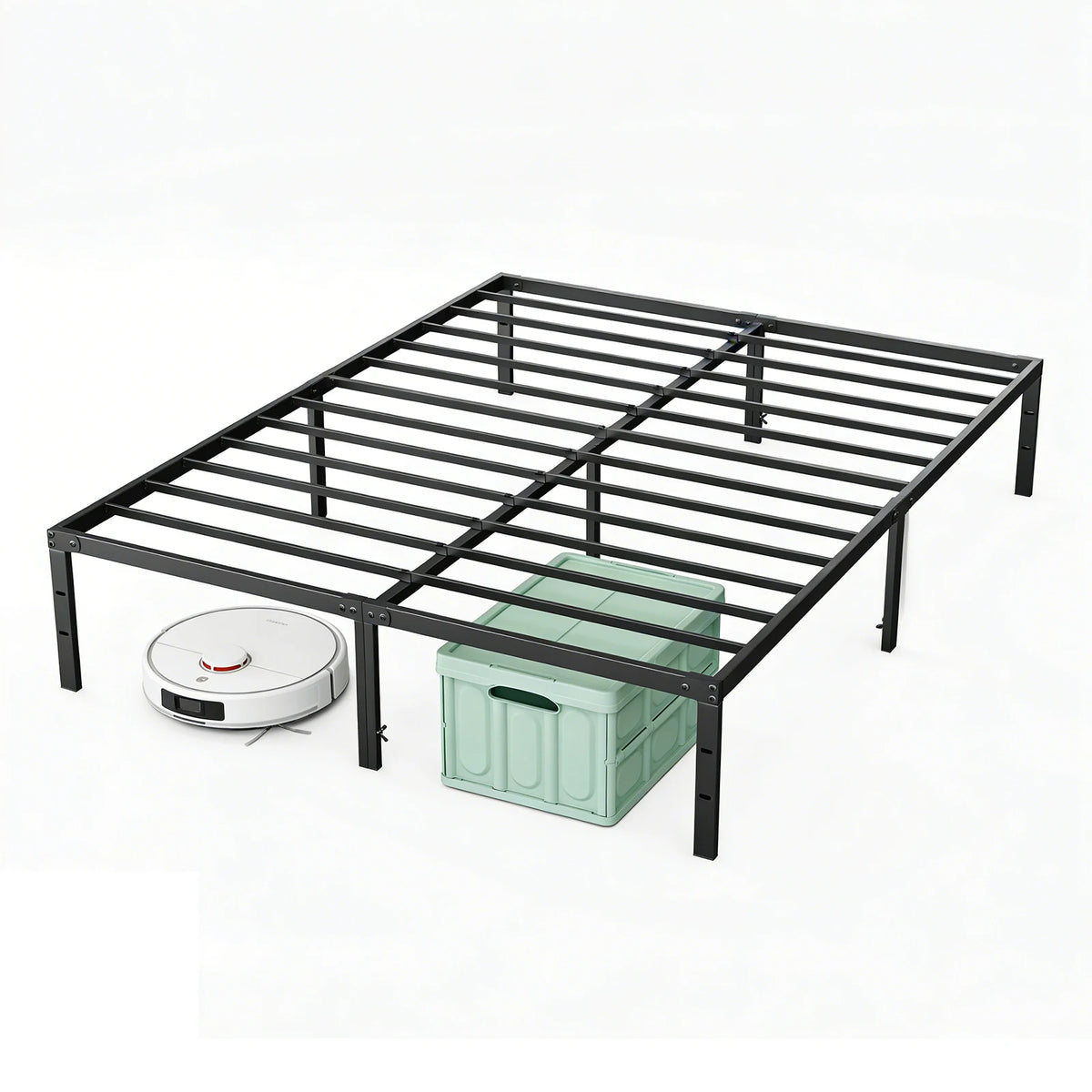 JHK Metal Platform Bed Frame With Sturdy Steel Slat Support