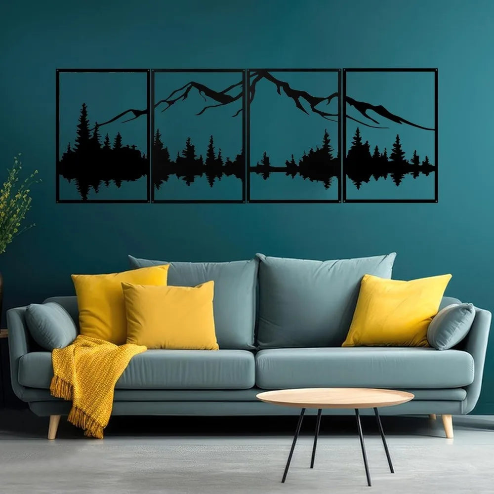 Mountain Metal Wall Art Sculptures for Nature Inspired Home Decor