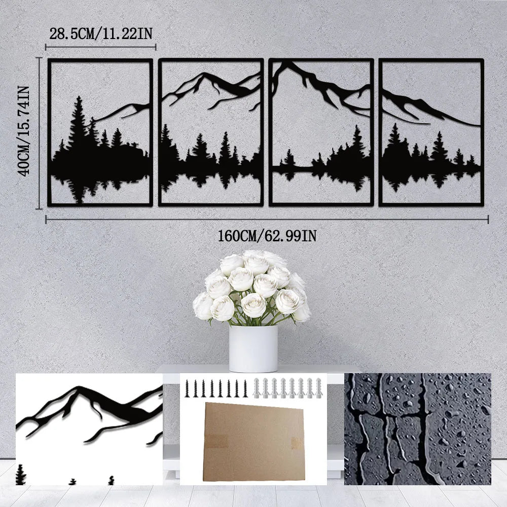 Mountain Metal Wall Art Sculptures for Nature Inspired Home Decor