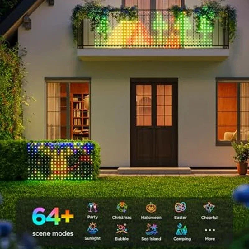 Bhony Waterproof Smart RGBIC Outdoor Net Lights with App Control