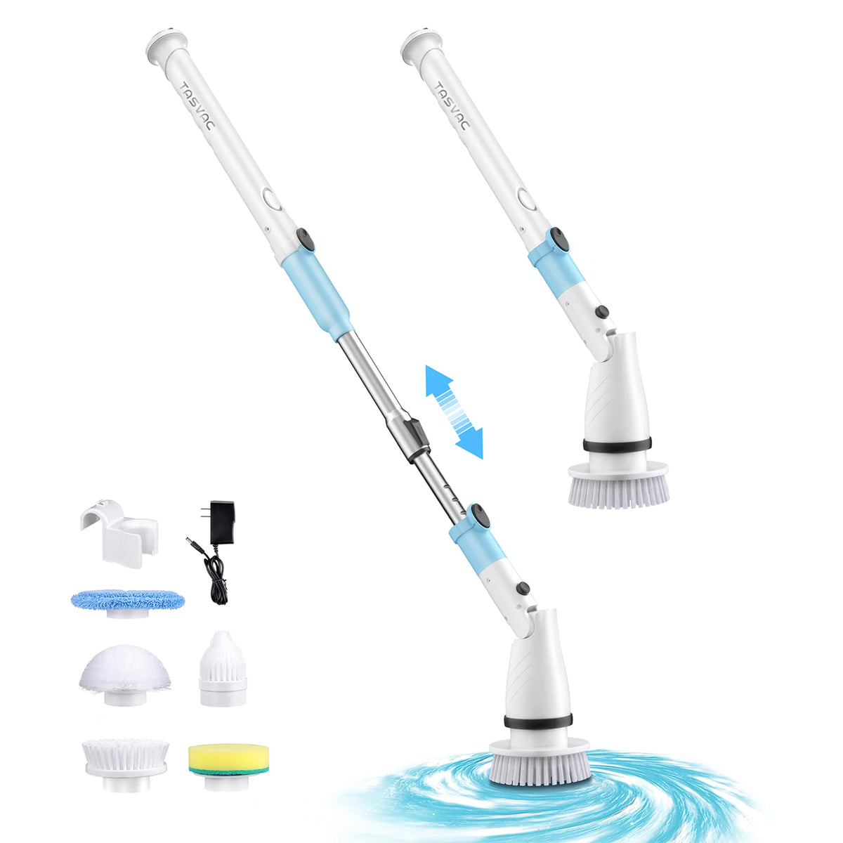 INSE Cordless Electric Spin Scrubber With Replaceable Brush Heads