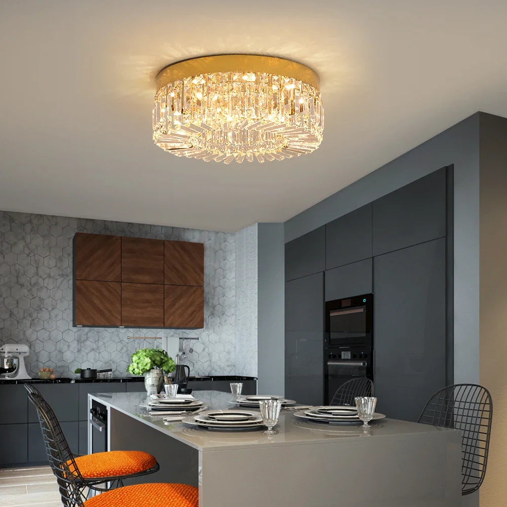 VETRULUS Crystal LED Ceiling Chandelier for Living Rooms