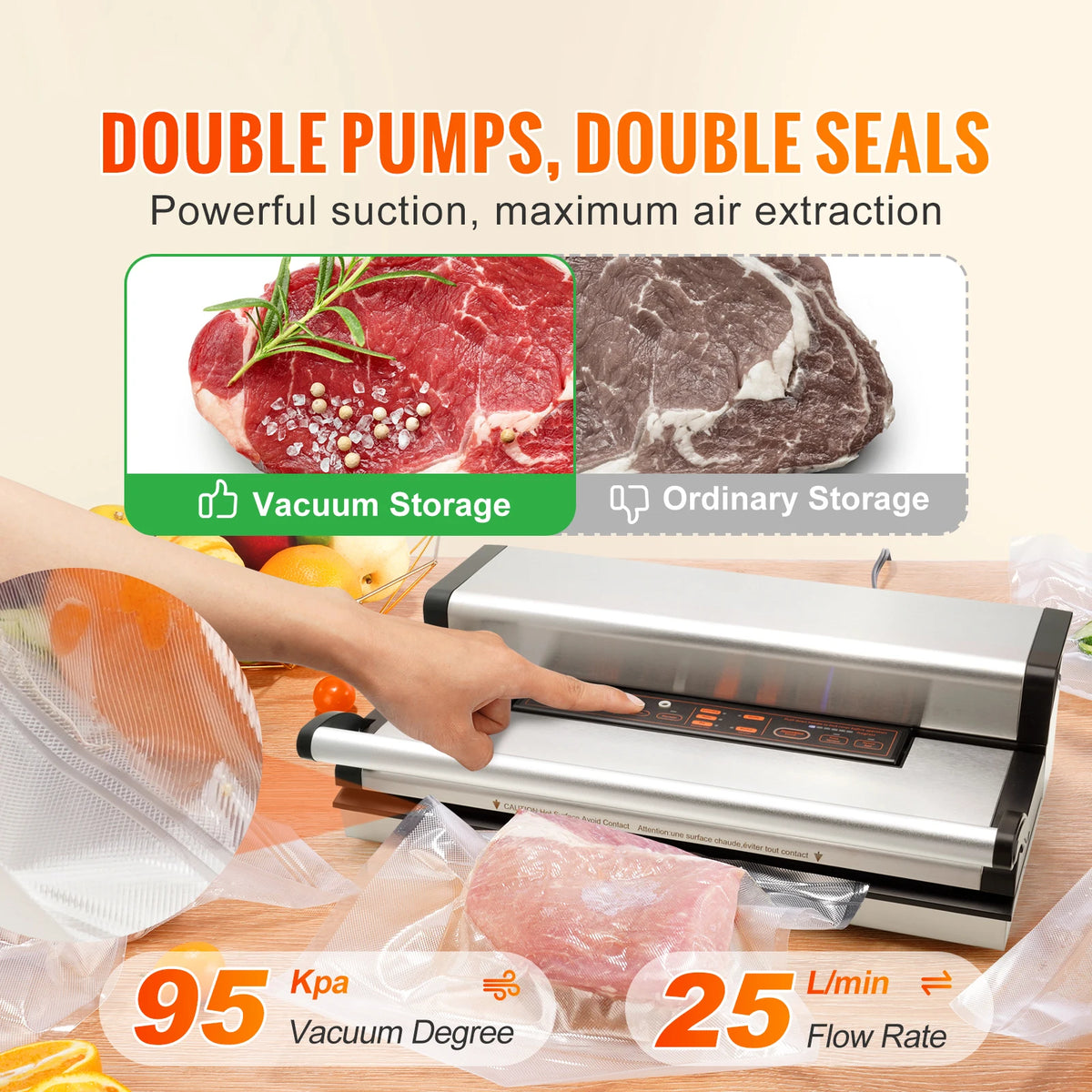 SucceBuy Automatic Commercial Vacuum Sealer Machine for Food Packaging