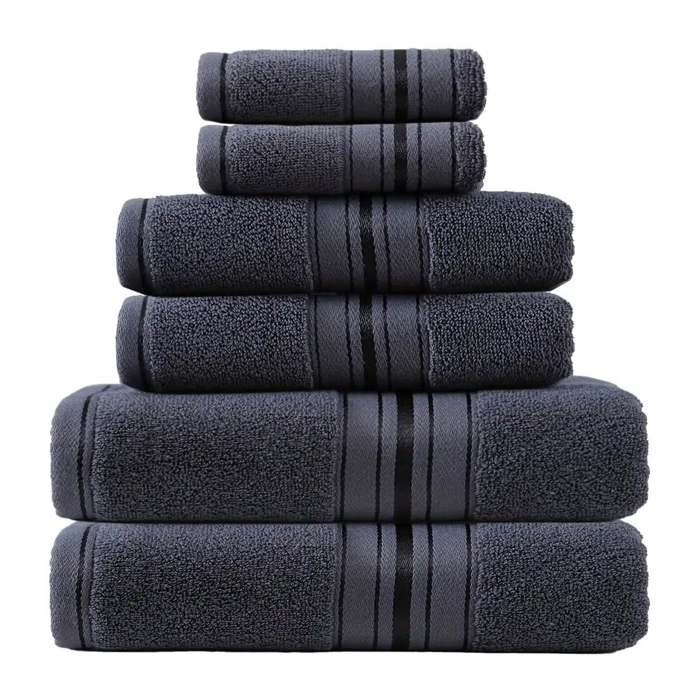 Luxury Turkish Cotton Bathroom Towel Set With Washcloths
