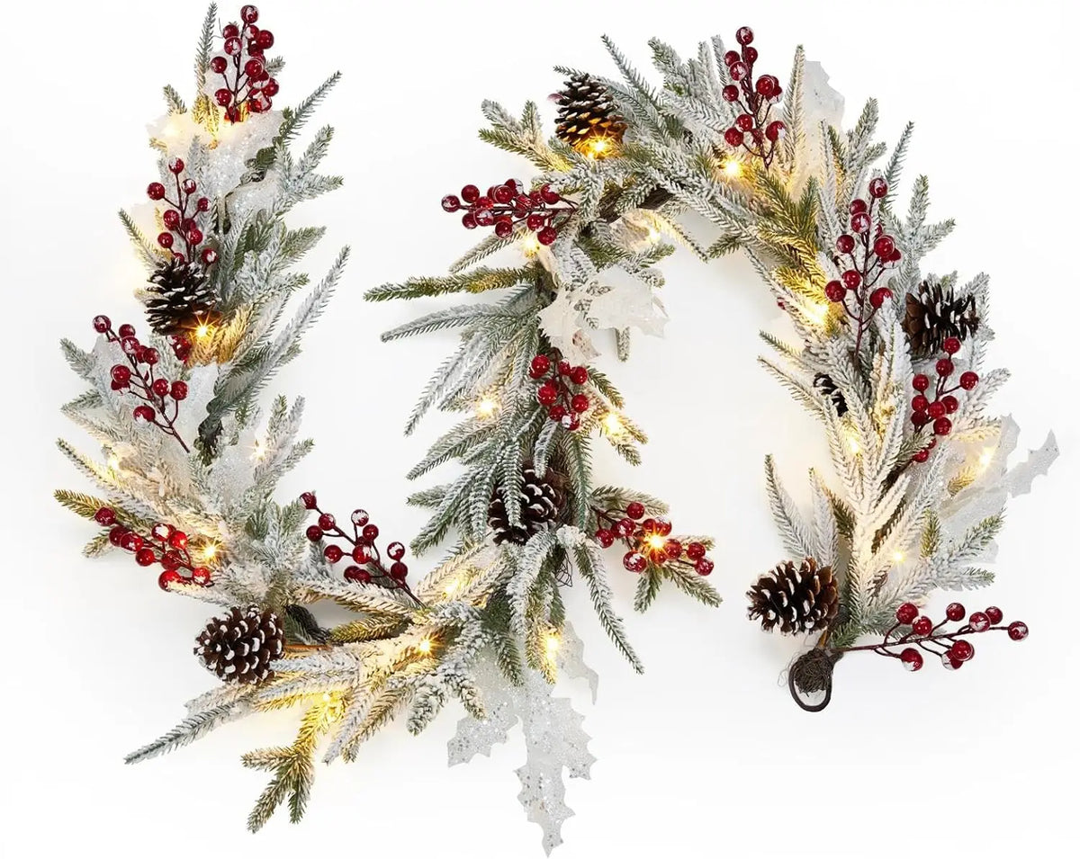 Garvee Prelit Christmas Garland With LED Lights And Lighting Modes