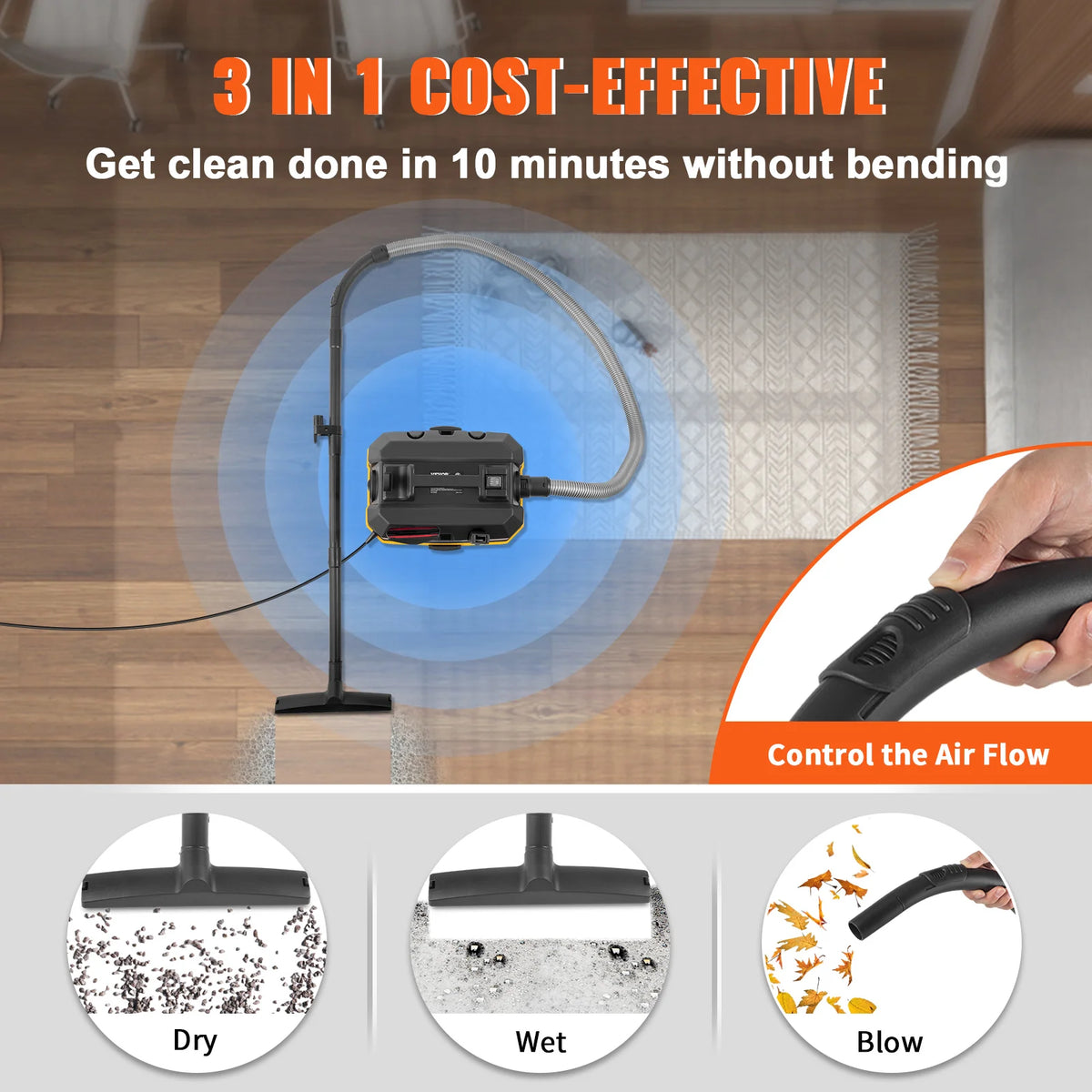 SucceBuy Portable Wet And Dry Vacuum Cleaner With Air Blower