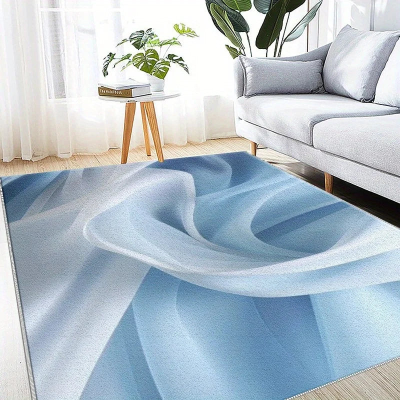 Abstract Wavy Pattern Area Rug for Living Room and Bedroom