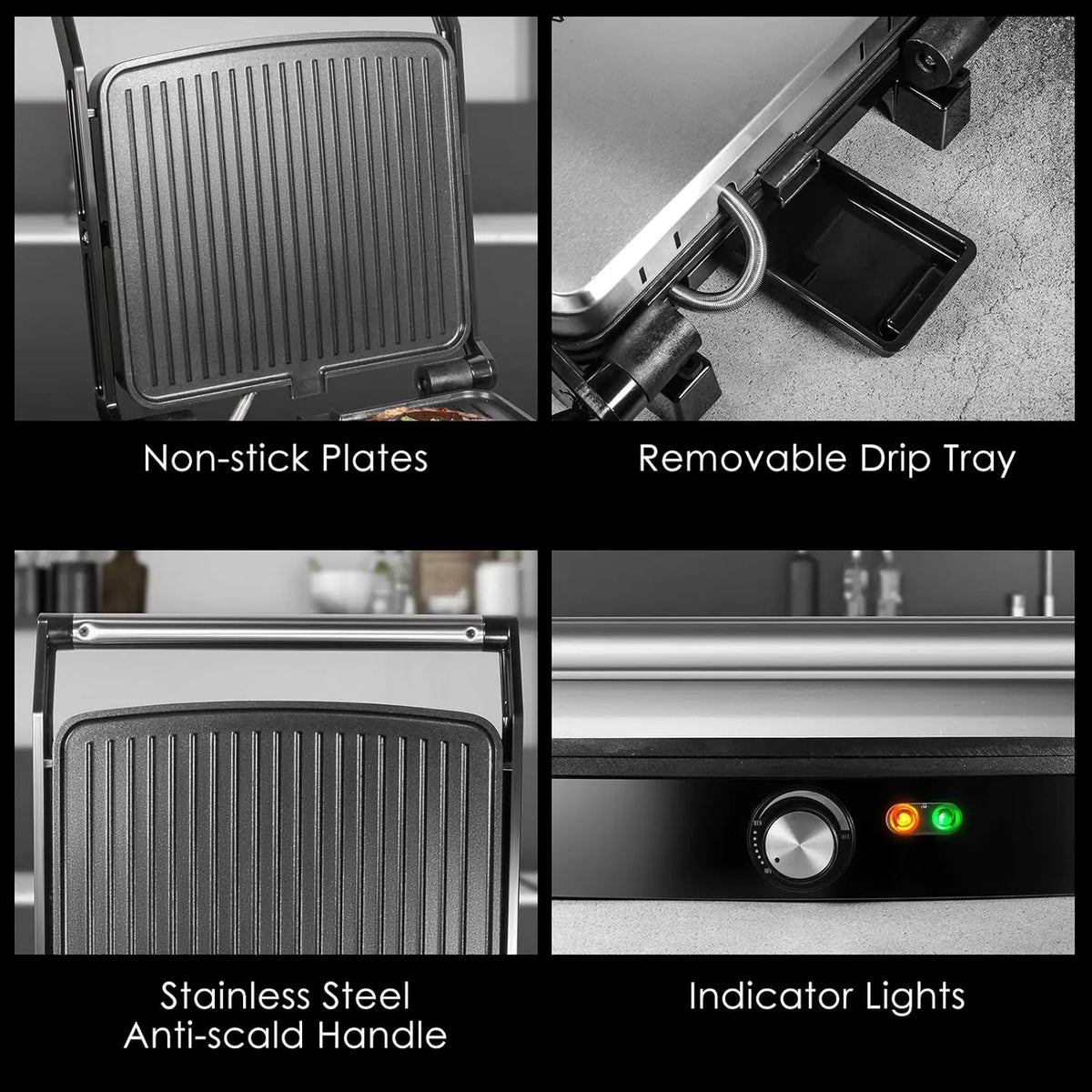 OSTBA Panini Press Grill With Nonstick Sandwich Plates