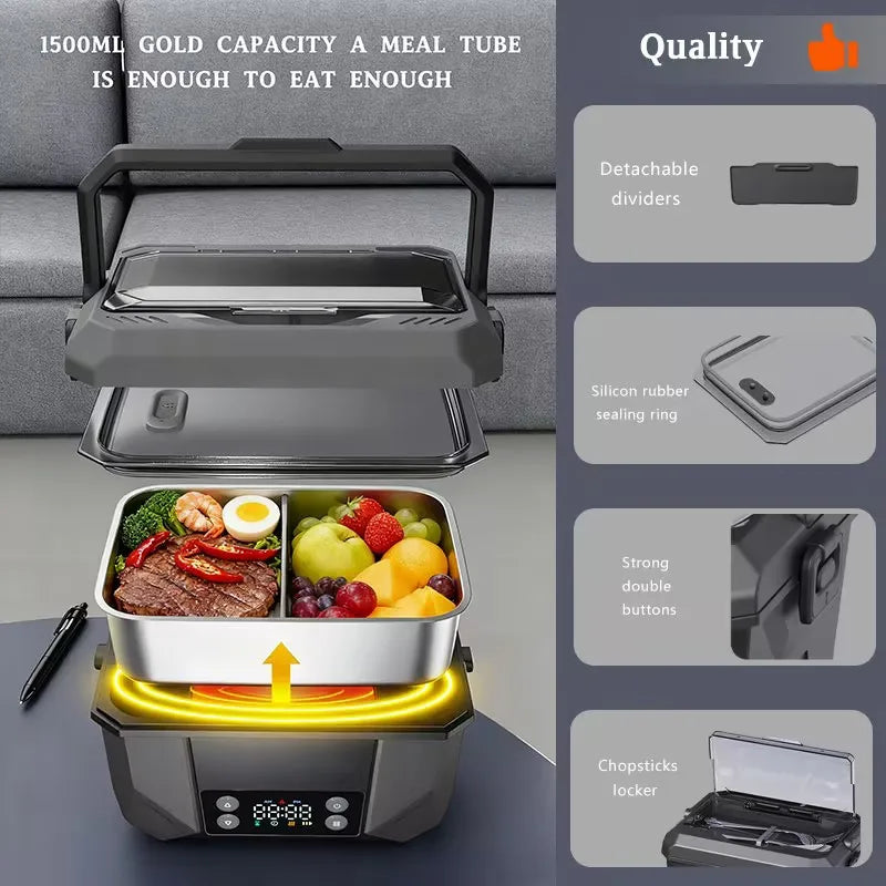 USB Rechargeable Lunch Box Food Warmer for Office and Travel