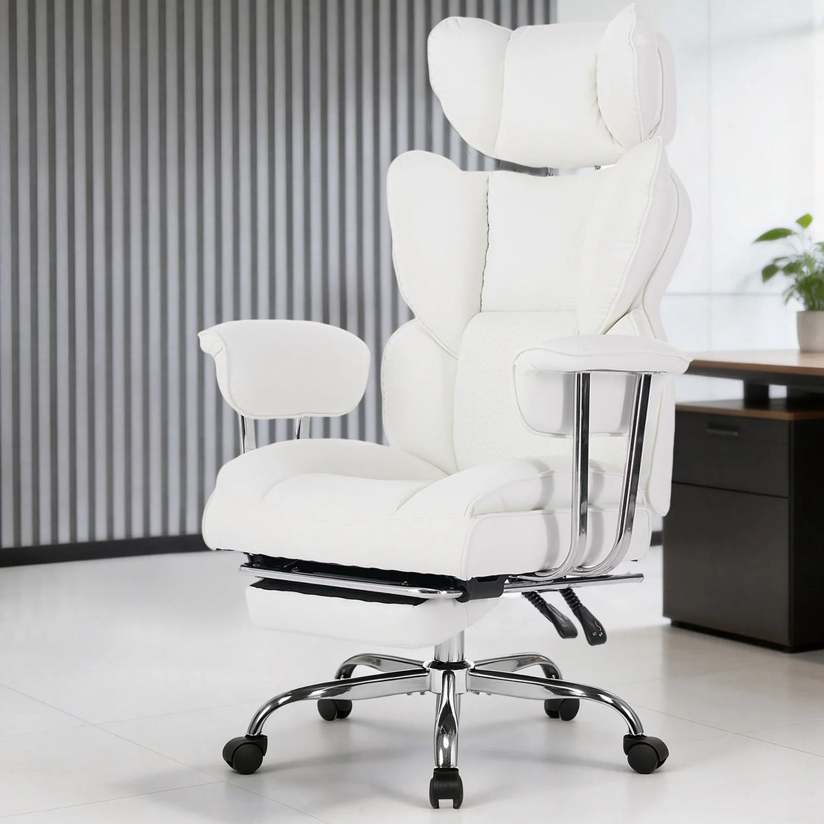 JHK Ergonomic Reclining Office Chair With Footrest And Adjustable Height