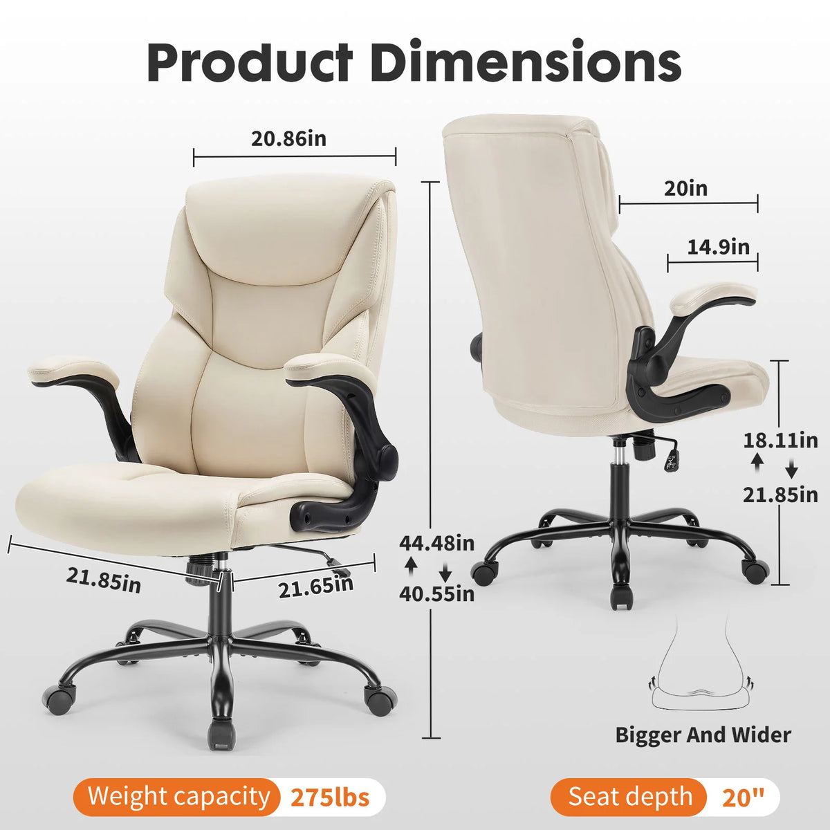 MCQ Ergonomic Gaming Office Chair with Flip Up Armrests