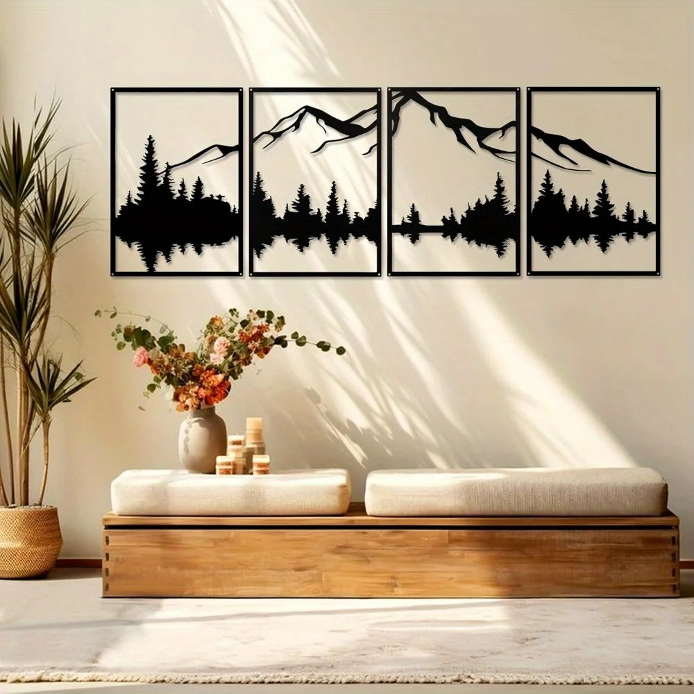 Mountain Metal Wall Art Sculptures for Nature Inspired Home Decor