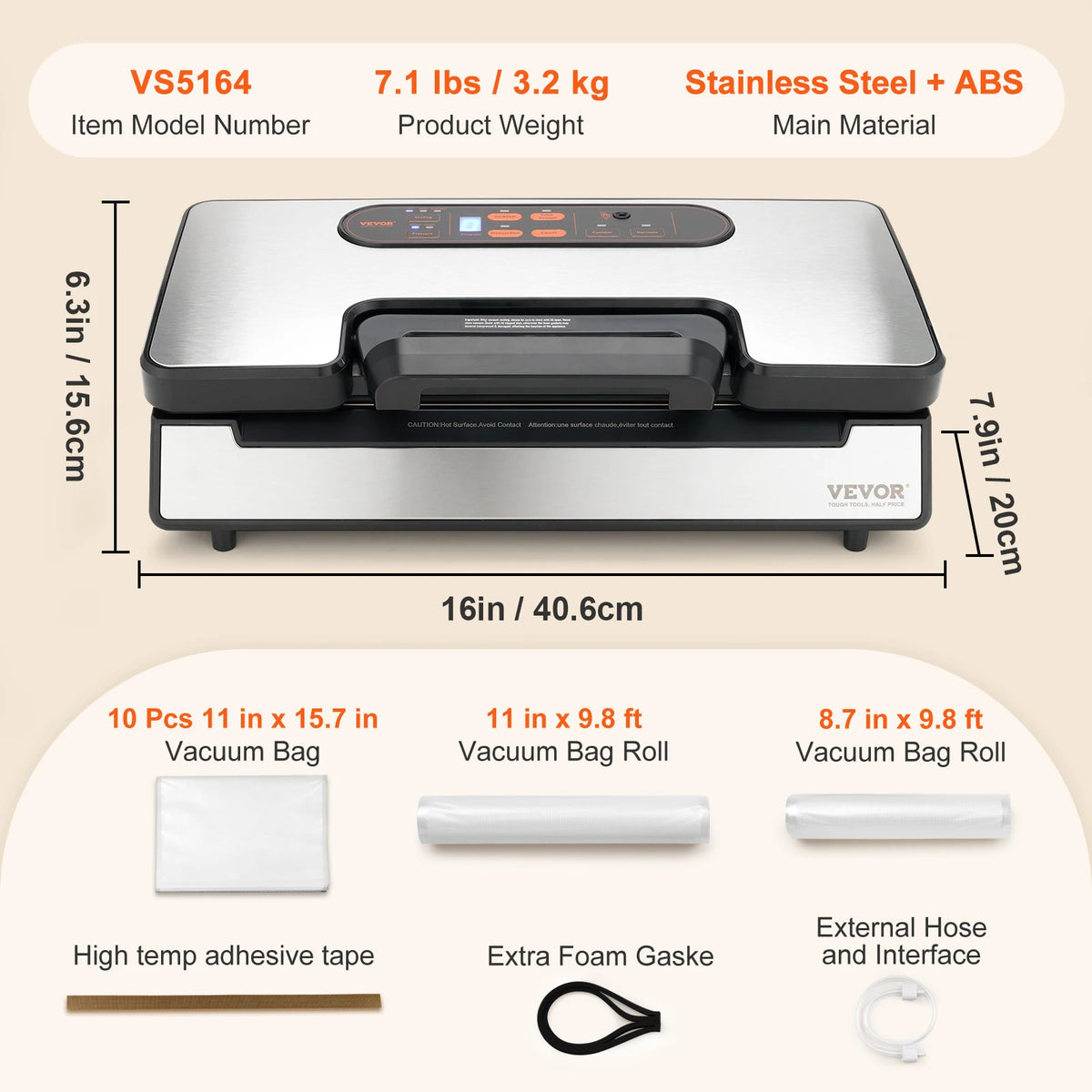 SucceBuy Automatic Commercial Vacuum Sealer Machine for Food Packaging