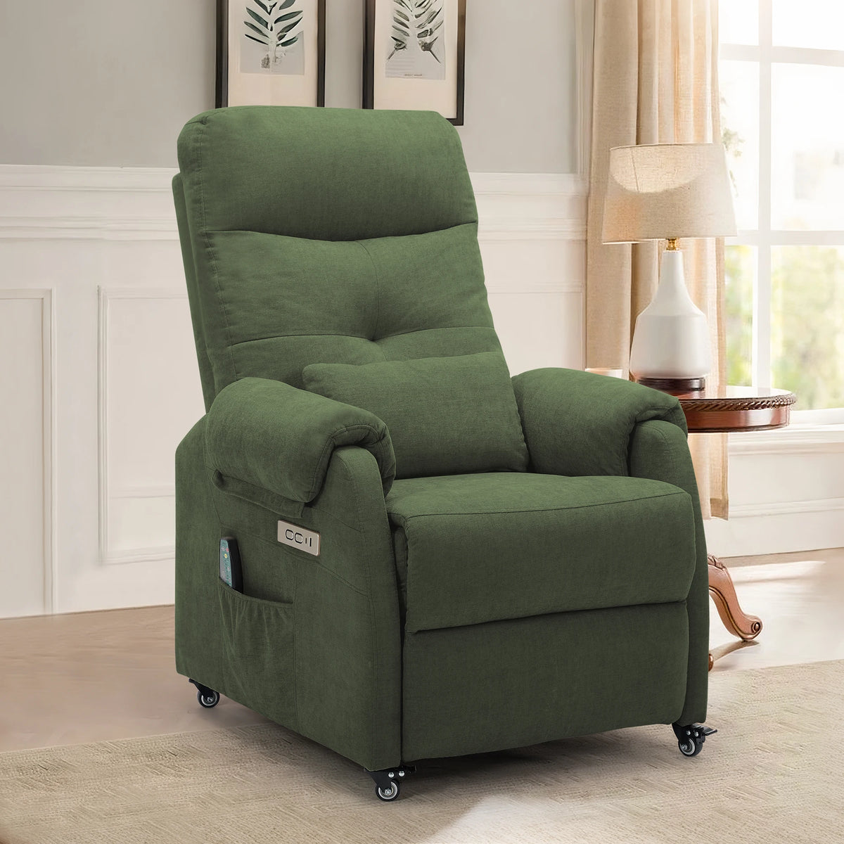 Korser Recliner Chair with Wheels and USB Ports for Home Living