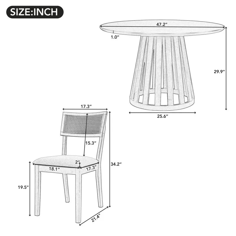 Traditional Formal Dining Table Set with Padded Side Chairs