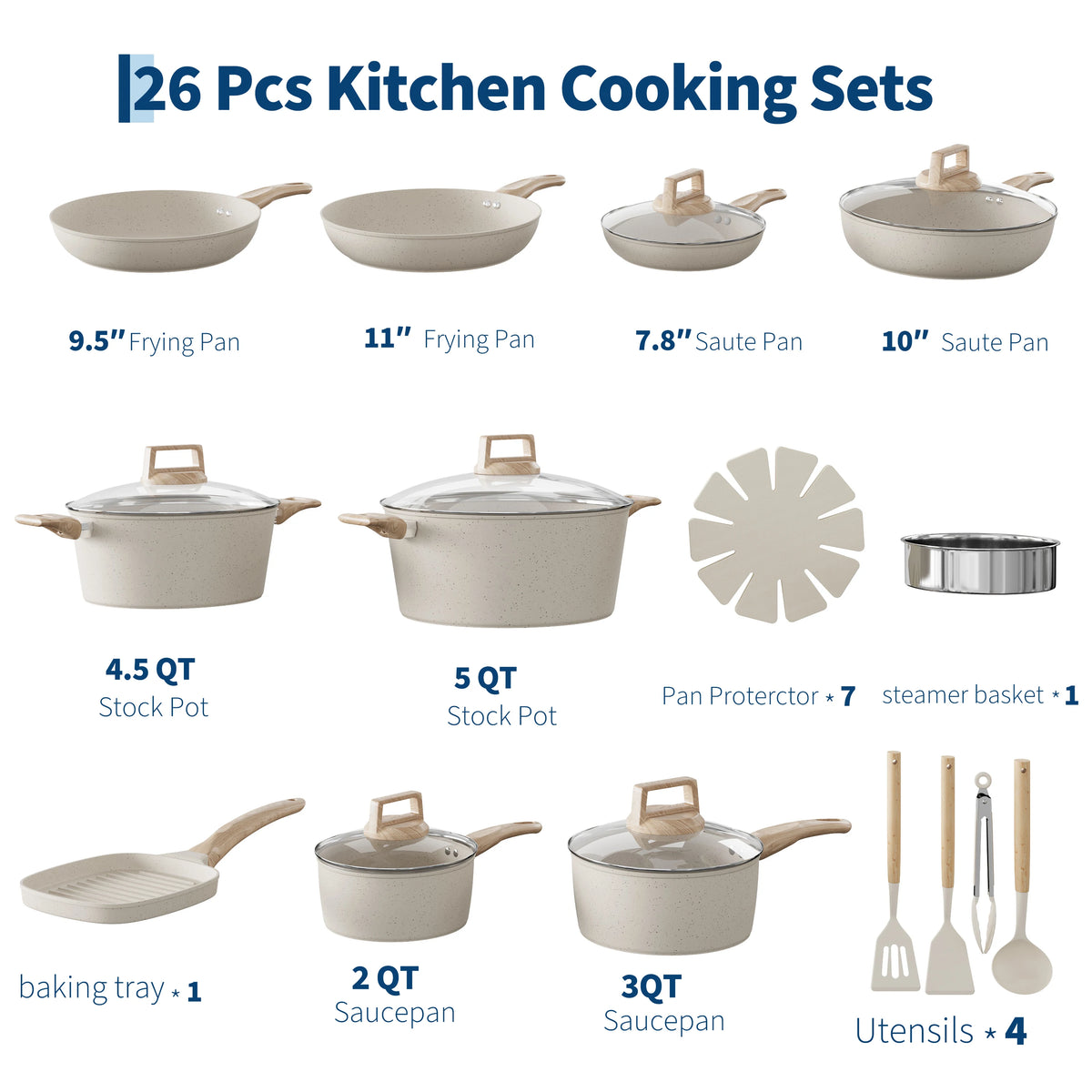 PFAS Free Ceramic Nonstick Cookware Set With Induction Compatibility