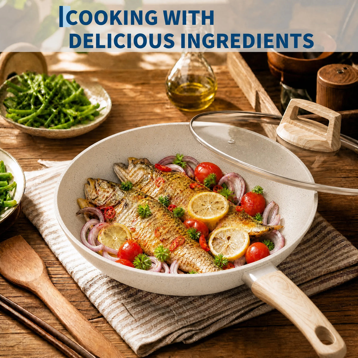 PFAS Free Ceramic Nonstick Cookware Set With Induction Compatibility