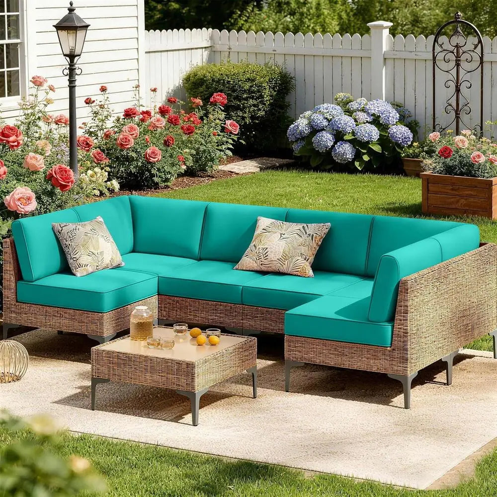Outdoor Rattan Wicker Patio Sofa Set Weather Resistant Garden Furniture
