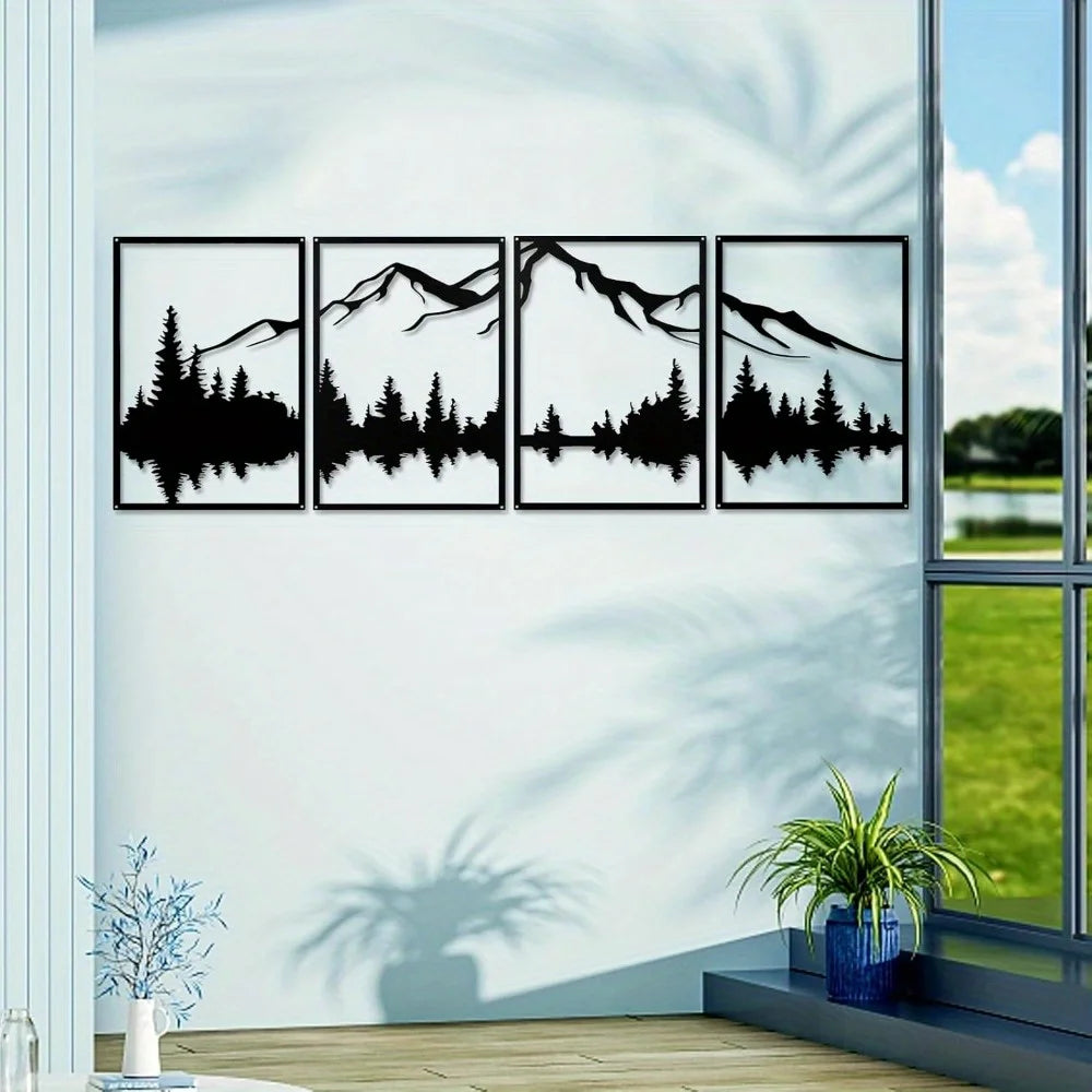 Mountain Metal Wall Art Sculptures for Nature Inspired Home Decor