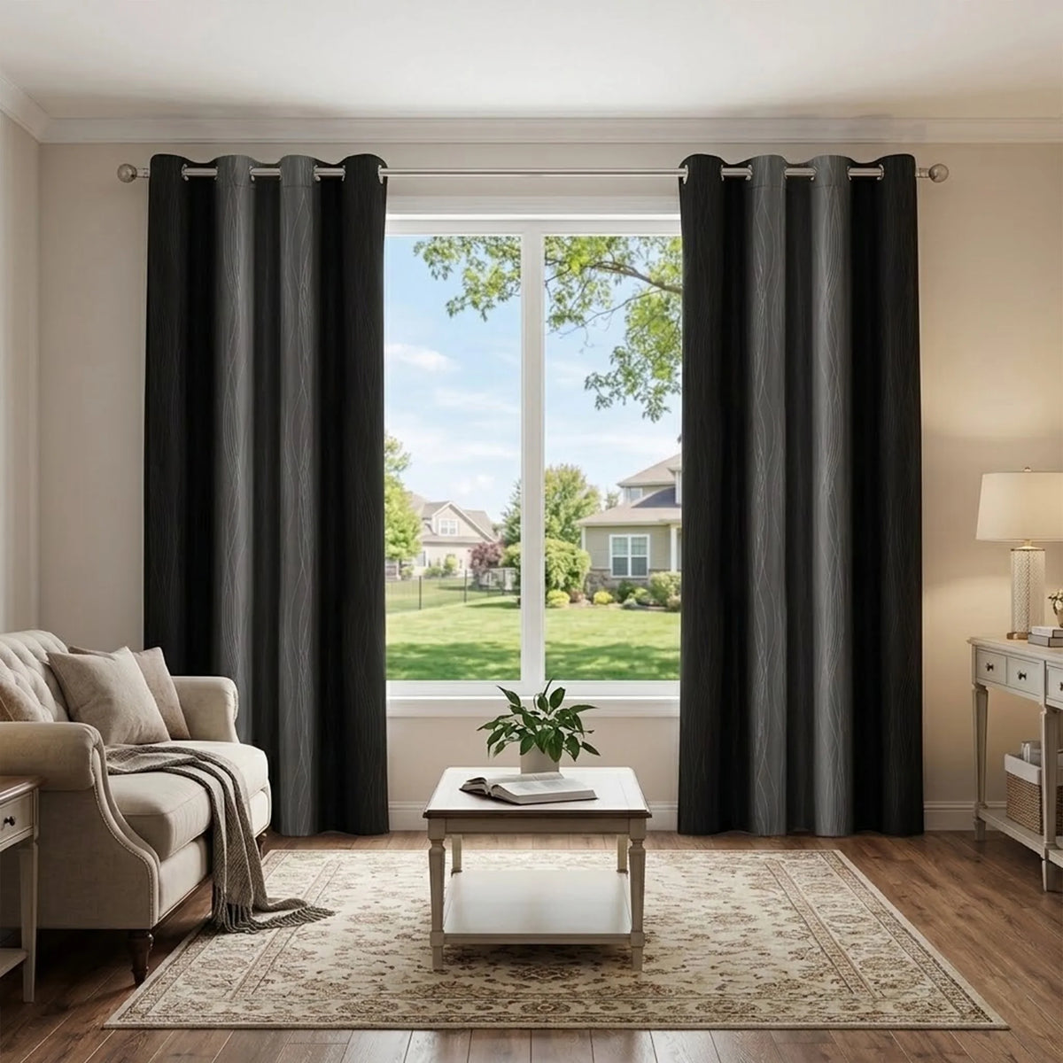 Thermal Insulated Blackout Grommet Window Curtains for Bedroom Privacy
