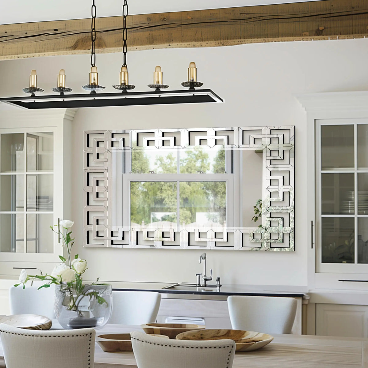 Beveled Glass Venetian Wall Mirror for Living Room and Bathroom