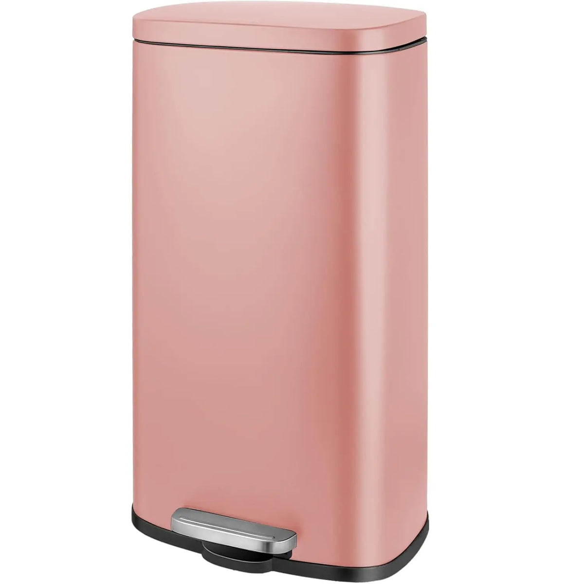 Homfa 30L Stainless Steel Step Trash Can Kitchen Garbage Can W/ Soft Close, Black,White, Silver, Gray, Red