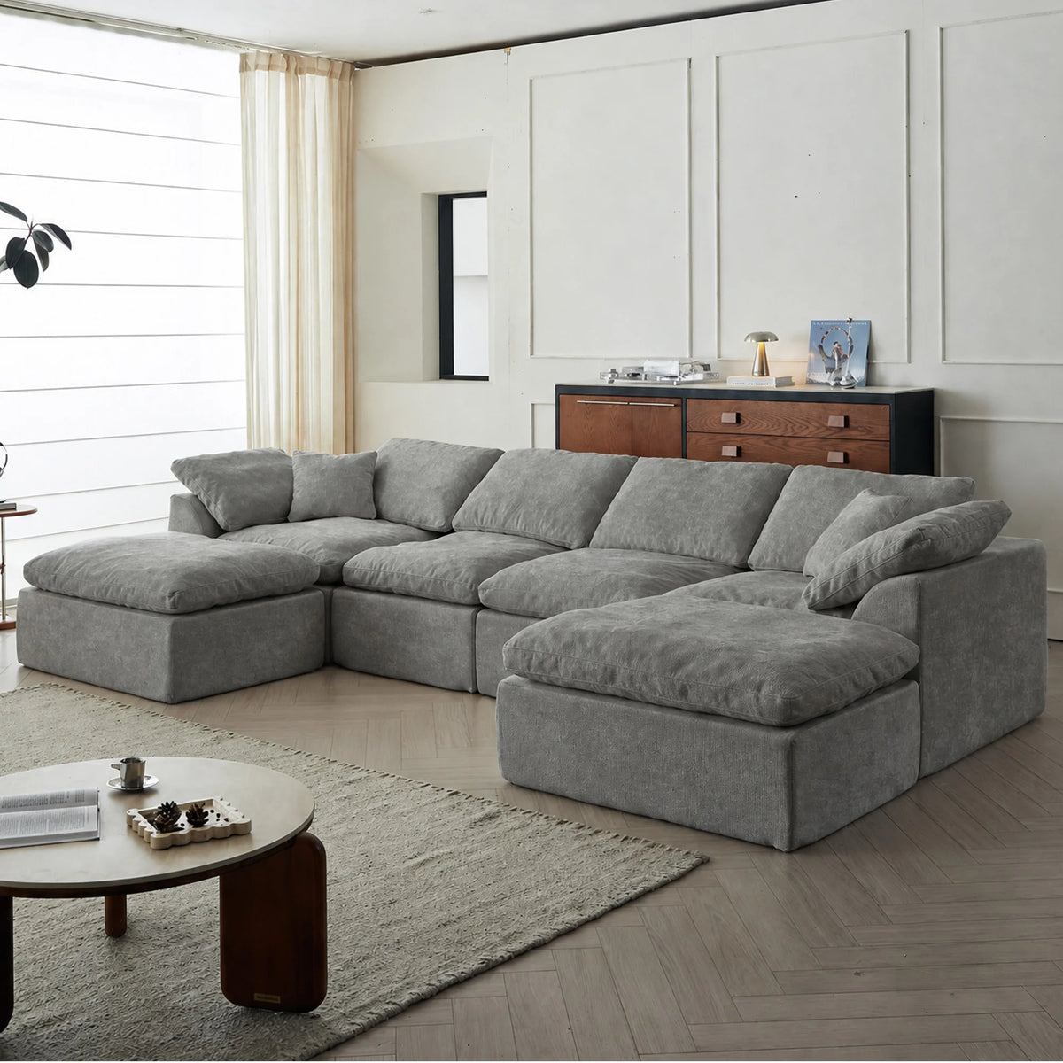 Yeflixvrau Modular U Shaped Sectional Sofa With Deep Cushions