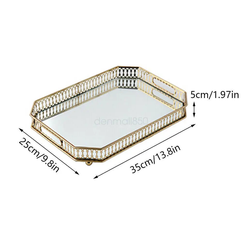 Vintage Mirrored Vanity Tray for Makeup Jewelry and Perfume Display