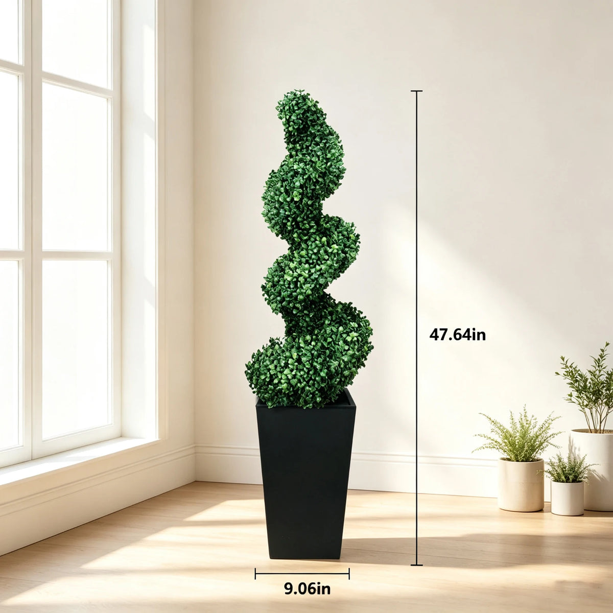 Olitree Artificial Boxwood Spiral Topiary Trees With Planters for Home