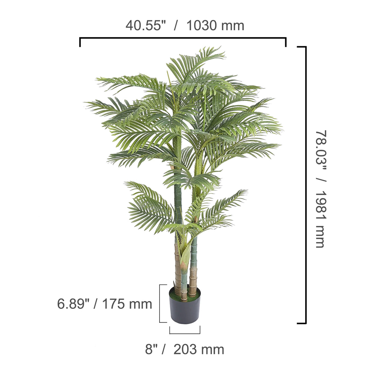SucceBuy Artificial Palm Tree Faux Plant With Anti-Tip Protection