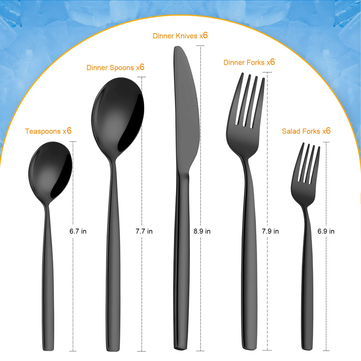 EliteZ Stainless Steel Flatware Set With Steak Knives For Dining