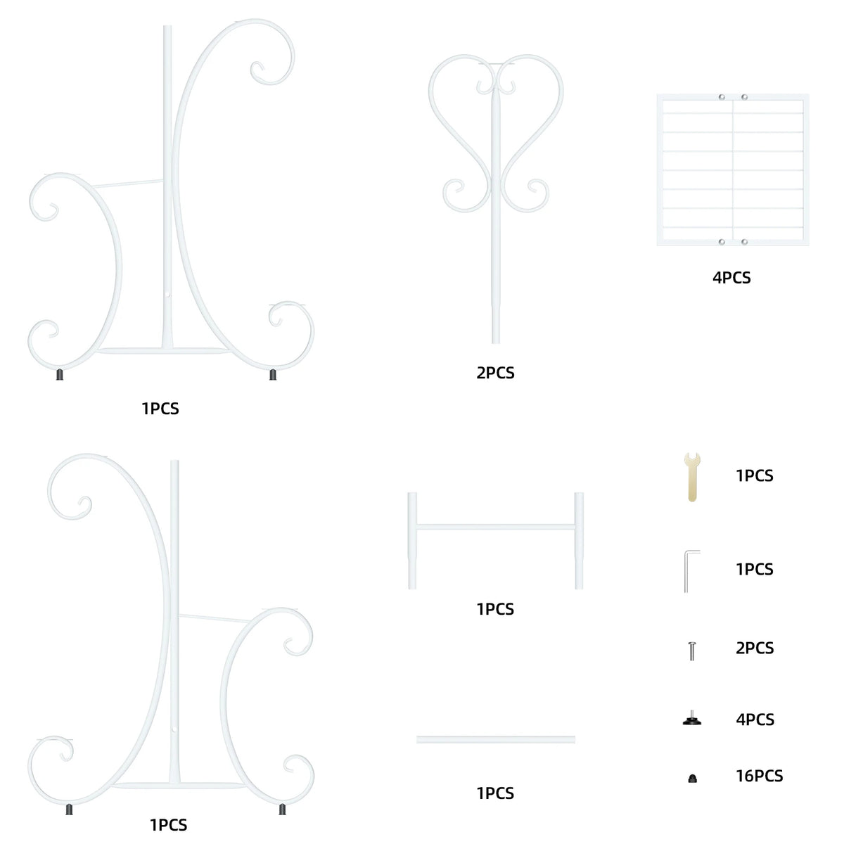 Four Tier Metal Plant Stand for Indoor Outdoor Garden Display