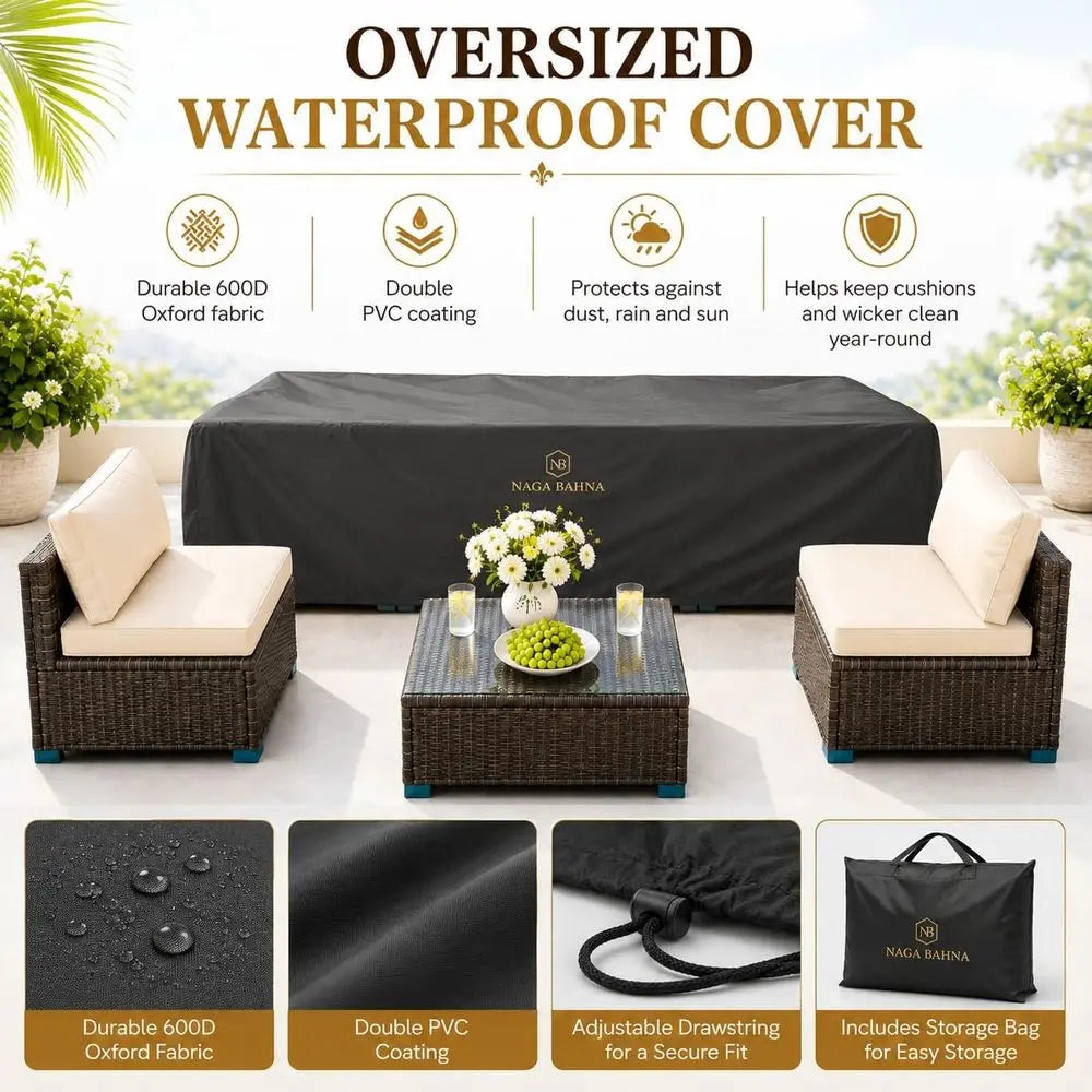 All Weather Wicker Patio Sectional Sofa Set With Coffee Table