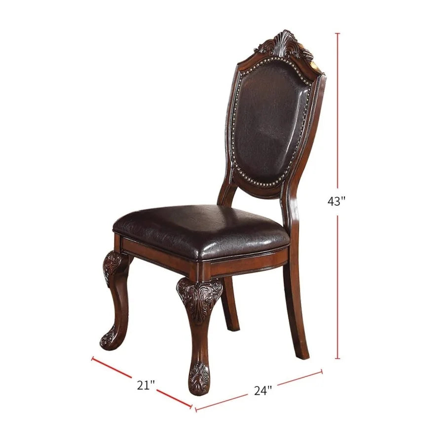 Traditional Formal Dining Table Set with Padded Side Chairs
